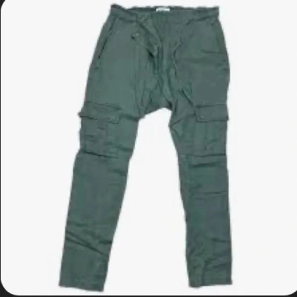 WilliamRast Cross Buckle Tencel Cropped Pants, Small - Picture 1 of 6